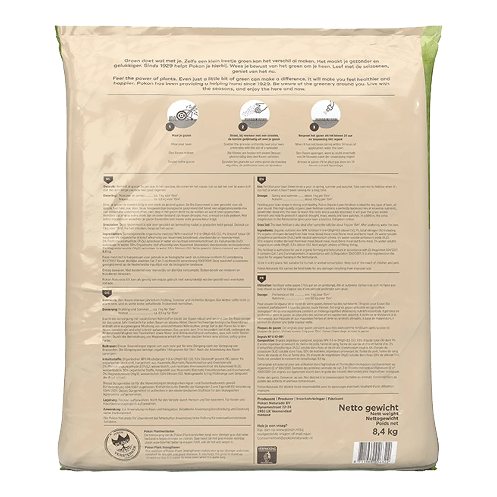 Pokon Bio Gazonmest 8,4kg Voor 125mu00b2 - Gazonmeststof 2 Pokon Bio Gazonmest 8,4kg Voor 125mu00b2 - Gazonmeststof - Afbeelding 2